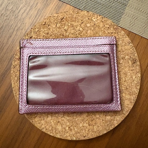 Coach Card Case Wallet Metallic Pink - Picture 2 of 3